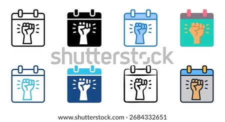 Juneteenth Holiday icon set multiple style collection 
