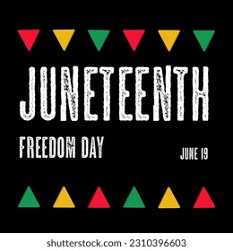 juneteenth holiday silhouette struggle freedom equality vector banner flag green yellow black