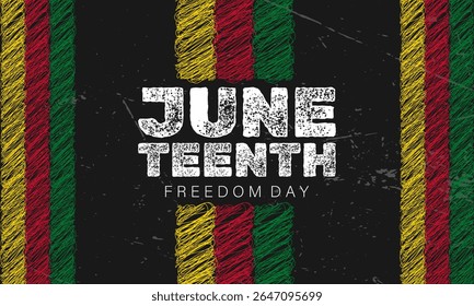 Juneteenth horizontal background design featuring bold colors. Perfect for honoring liberation and unity.