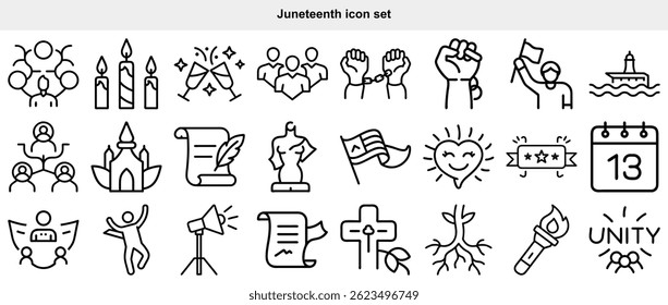  Juneteenth Icons: Freedom, History, Celebration, Unity