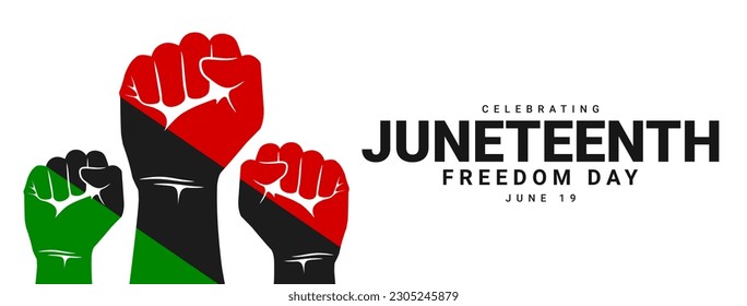 Diecinueve de junio Día de la Independencia. Fiesta anual afroamericana, 19 de junio. Día de la emancipación o la libertad. Ilustración del vector