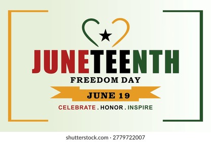 Juneteenth Independence Day. African-American Emancipation Day. Independence Day celebration banner. Vector illustration.
