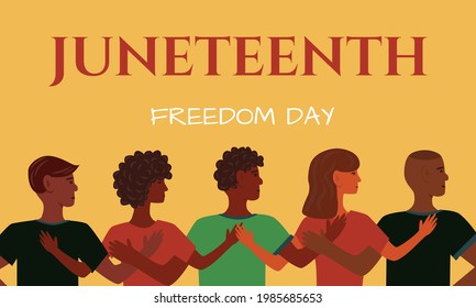 Juneteenth Independence Day. Annual american holiday, celebrated in June 19. African-American history and heritage isolated illustration. Freedom or Emancipation day.