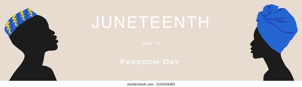 Juneteenth Independence Day. Annual holiday, celebrated in June 19. African-American history and heritage freedom or emancipation day. Vector background for poster, greeting card, banner, card, flyer.