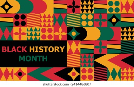 Juneteenth Independence Day Background. Black History Month. Freedom or Emancipation day. Annual American holiday June 19 poster. Horizontal banner vector illustration. Neo Geometric pattern concept