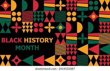 Juneteenth Independence Day Background. Black History Month. Freedom or Emancipation day. Annual American holiday June 19 poster. Horizontal banner vector illustration. Neo Geometric pattern concept