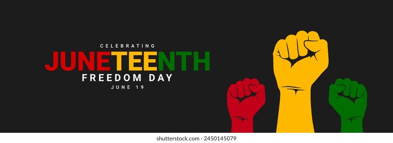 Juneteenth Independence Day banner. Annual African-American holiday. Emancipation and Freedom Day. Vector illustration