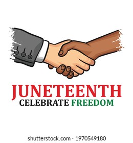 Juneteenth Independence Day. Freedom or Emancipation day. Annual american holiday, celebrated in June 19. African-American history and heritage.