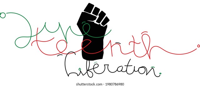 Juneteenth Independence Day. Freedom or Emancipation day. Annual american holiday, celebrated in June 19.