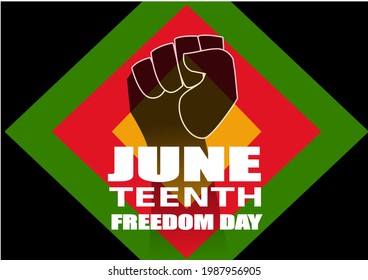 Juneteenth Independence Day. Freedom or Emancipation day. Annual american holiday, celebrated in June 19.	
