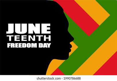 Juneteenth Independence Day. Freedom or Emancipation day. Annual american holiday, celebrated in June 19