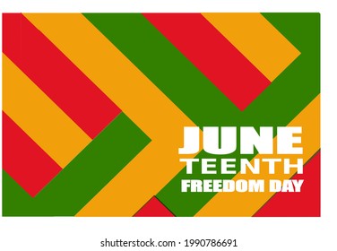 Juneteenth Independence Day. Freedom or Emancipation day. Annual american holiday, celebrated in June 19