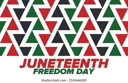 10. Unabhängigkeitstag. Freiheit oder Emanzipationstag. Jährlicher amerikanischer Feiertag, gefeiert am 19. Juni. Geschichte und Erbe Afrikas. Poster, Grußkarte, Banner und Hintergrund. Vektorgrafik