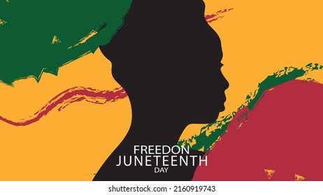 Juneteenth Independence Day. Freedom or Emancipation day. Annual american holiday. Poster, greeting card, banner and background.