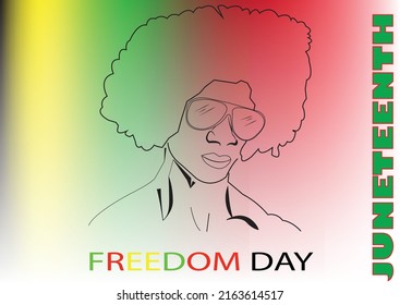 Juneteenth Independence Day. Freedom or Emancipation day. Annual american holiday. best for Poster, greeting card, banner and background