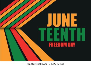 Juneteenth Independence Day. Freedom or Emancipation day. Annual american holiday, celebrated in June 19. African-American history and heritage. Poster, greeting card, banner and background. Vector