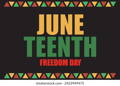 Juneteenth Independence Day. Freedom or Emancipation day. Annual american holiday, celebrated in June 19. African-American history and heritage. Poster, greeting card, banner and background. Vector