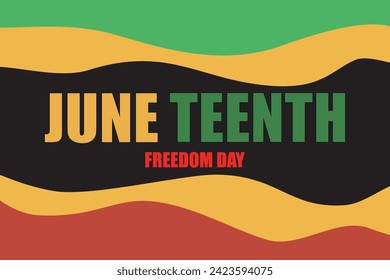 Juneteenth Independence Day. Freedom or Emancipation day. Annual american holiday, celebrated in June 19. African-American history and heritage. Poster, greeting card, banner and background. Vector