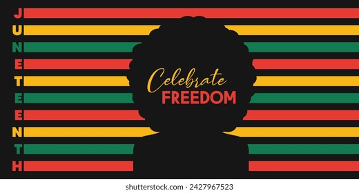 Juneteenth Independence Day. Freedom or Emancipation day. Annual american holiday, celebrated in June 19. African-American history and heritage.