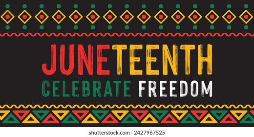 Juneteenth Independence Day. Freedom or Emancipation day. Annual american holiday, celebrated in June 19. African-American history and heritage.