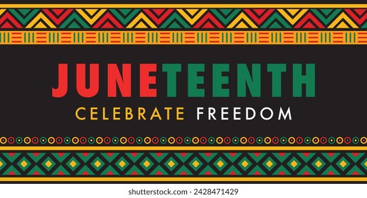 Juneteenth Independence Day. Freedom or Emancipation day. Annual american holiday, celebrated in June 19. African-American history and heritage.