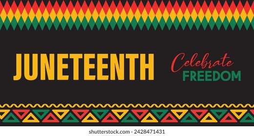 Juneteenth Independence Day. Freedom or Emancipation day. Annual american holiday, celebrated in June 19. African-American history and heritage.