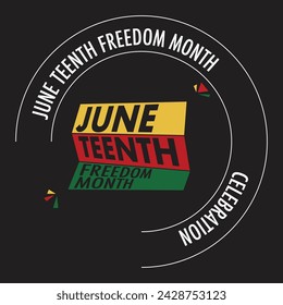 Juneteenth Independence Day. Freedom or Emancipation day. Annual american holiday, celebrated in June 19. African-American history and heritage. Poster, greeting card, banner and background. Vector