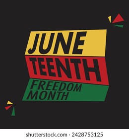 Juneteenth Independence Day. Freedom or Emancipation day. Annual american holiday, celebrated in June 19. African-American history and heritage. Poster, greeting card, banner and background. Vector