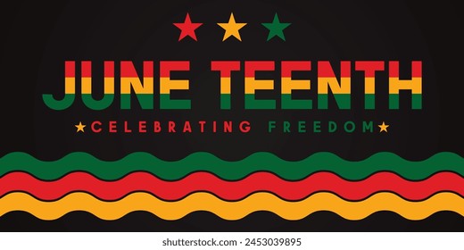 Juneteenth Independence Day. Freedom or Emancipation day. Annual American holiday, celebrating freedom in June 19. African-American history and heritage.