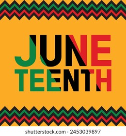 Juneteenth Independence Day. Freedom or Emancipation day. Annual American holiday, celebrating freedom in June 19. African-American history and heritage.