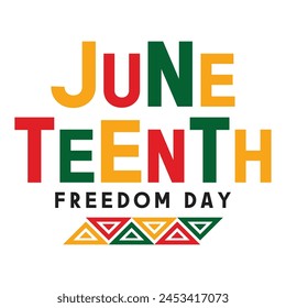 Juneteenth Independence Day. Freedom or Emancipation day. Annual American holiday, celebrating freedom in June 19. African-American history and heritage.