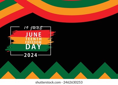 Juneteenth Independence Day. Freedom or Emancipation day. Annual american holiday, celebrated in June 19. African-American history and heritage. Poster, greeting card, banner and background. Vector