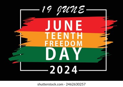 Juneteenth Independence Day. Freedom or Emancipation day. Annual american holiday, celebrated in June 19. African-American history and heritage. Poster, greeting card, banner and background. Vector