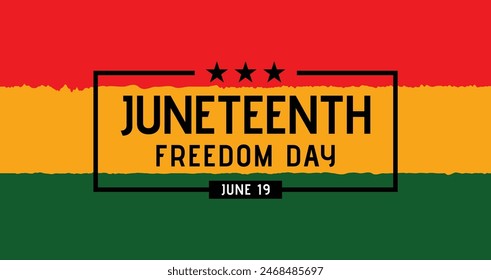 Juneteenth Independence Day. Freedom or Emancipation day. Annual american holiday, celebrated in June 19. 