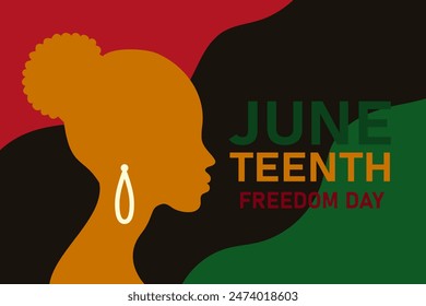 Juneteenth Independence Day. Freedom or Emancipation day. Banner, poster, background. Vector illustration.