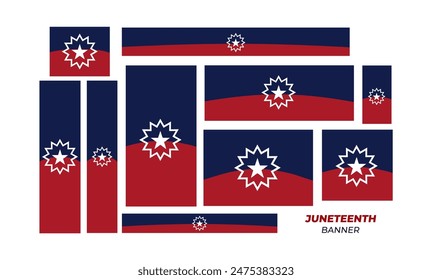 Der 19. Unabhängigkeitstag. Tag der Freiheit oder Emanzipation, Hintergrund der Juneteenth Flag, Banner der Juneteenth Flag