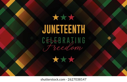 Juneteenth Independence Day. Freedom or Emancipation day. Annual american holiday, celebrated in June 19. African-American history and heritage.	