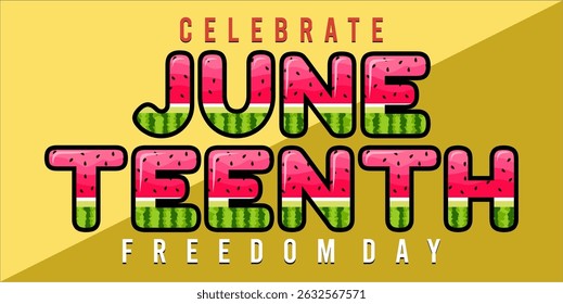 Juneteenth Independence Day. Freedom or Emancipation day. Annual american holiday, celebrated in June 19. African-American history and heritage. Poster, greeting card, banner and background. EPS file