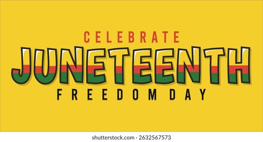 Juneteenth Independence Day. Freedom or Emancipation day. Annual american holiday, celebrated in June 19. African-American history and heritage. Poster, greeting card, banner and background. EPS file