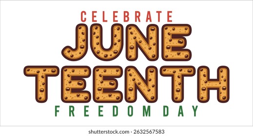 Juneteenth Independence Day. Freedom or Emancipation day. Annual american holiday, celebrated in June 19. African-American history and heritage. Poster, greeting card, banner and background. EPS file