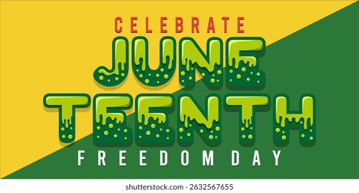 Juneteenth Independence Day. Freedom or Emancipation day. Annual american holiday, celebrated in June 19. African-American history and heritage. Poster, greeting card, banner and background. EPS file
