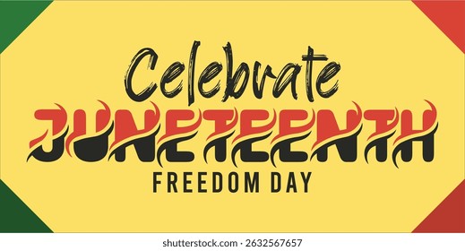 Juneteenth Independence Day. Freedom or Emancipation day. Annual american holiday, celebrated in June 19. African-American history and heritage. Poster, greeting card, banner and background. EPS file