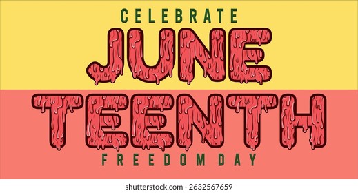 Juneteenth Independence Day. Freedom or Emancipation day. Annual american holiday, celebrated in June 19. African-American history and heritage. Poster, greeting card, banner and background. EPS file