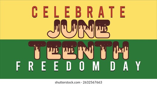 Juneteenth Independence Day. Freedom or Emancipation day. Annual american holiday, celebrated in June 19. African-American history and heritage. Poster, greeting card, banner and background. EPS file