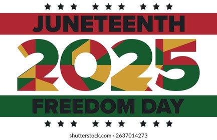 Juneteenth Independence Day. Freedom or Emancipation day. Annual american holiday, celebrated in June 19. African-American history and heritage. Poster, greeting card, banner and background. Vector