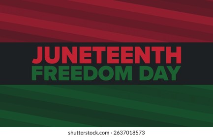 Juneteenth Independence Day. Freedom or Emancipation day. Annual american holiday, celebrated in June 19. African-American history and heritage. Poster, greeting card, banner and background. Vector