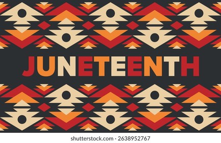Juneteenth Independence Day. Freedom or Emancipation day. Annual american holiday, celebrated in June 19. African-American history and heritage. Poster, greeting card, banner and background. Vector