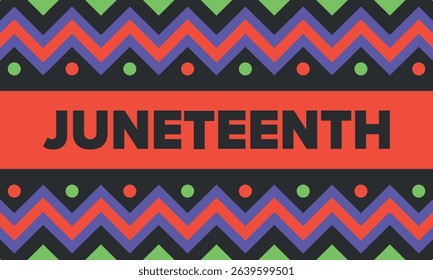 Juneteenth Independence Day. Freedom or Emancipation day. Annual american holiday, celebrated in June 19. African-American history and heritage. Poster, greeting card, banner and background. Vector