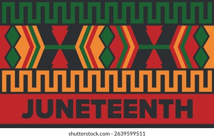 Juneteenth Independence Day. Freedom or Emancipation day. Annual american holiday, celebrated in June 19. African-American history and heritage. Poster, greeting card, banner and background. Vector