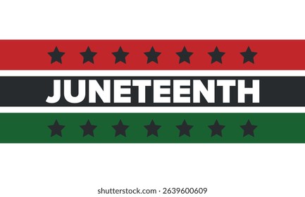 Juneteenth Independence Day. Freedom or Emancipation day. Annual american holiday, celebrated in June 19. African-American history and heritage. Poster, greeting card, banner and background. Vector